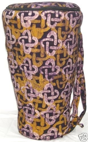 LARGE AFRICAN DJEMBE DRUM BAG BATIK TIE DYE FROM GHANA