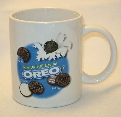   Eat an Oreo? Coffee Mug Cup Bite Dunk Twist Lick It Nabisco Houston