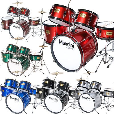 MENDINI 5 PIECE CHILD JUNIOR DRUM SET +CYMBALS+THRONE+STICK