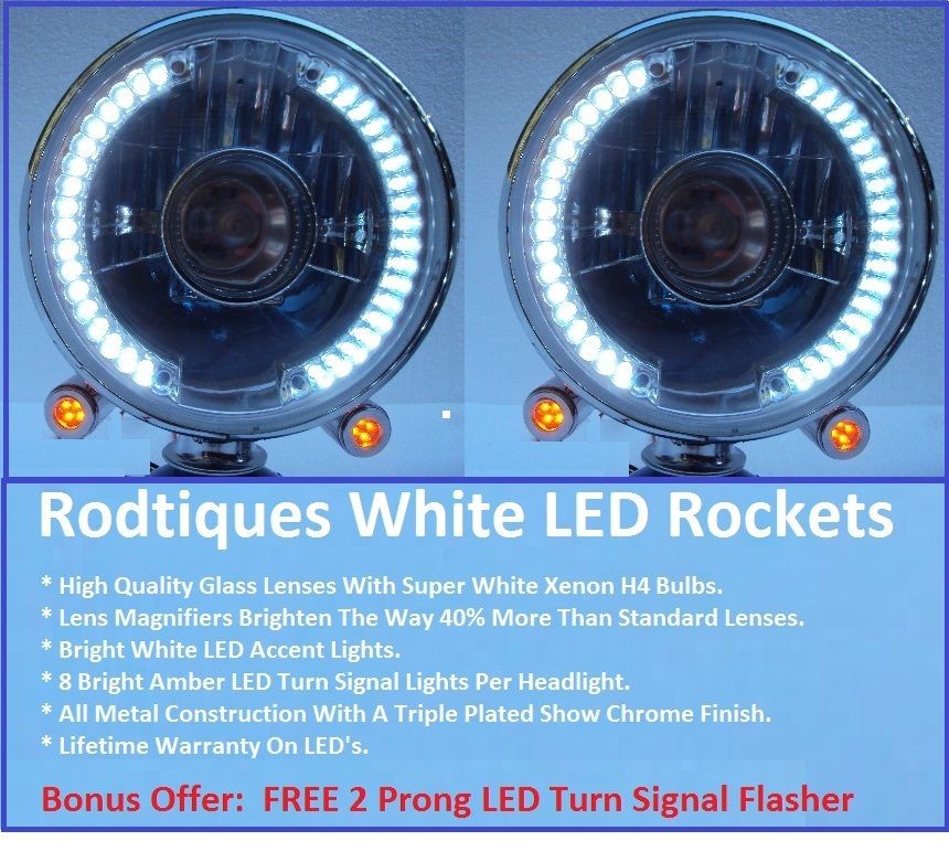 Dune Buggy VW Bug Sandrail Custom Kit Car Headlights W/ LED Park on