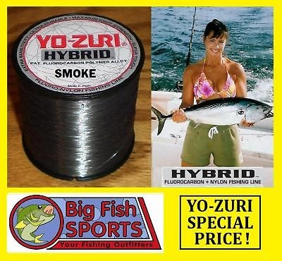 YO ZURI HYBRID Fluorocarbon Fishing Line 20lb/600yd SMOKE NEW on