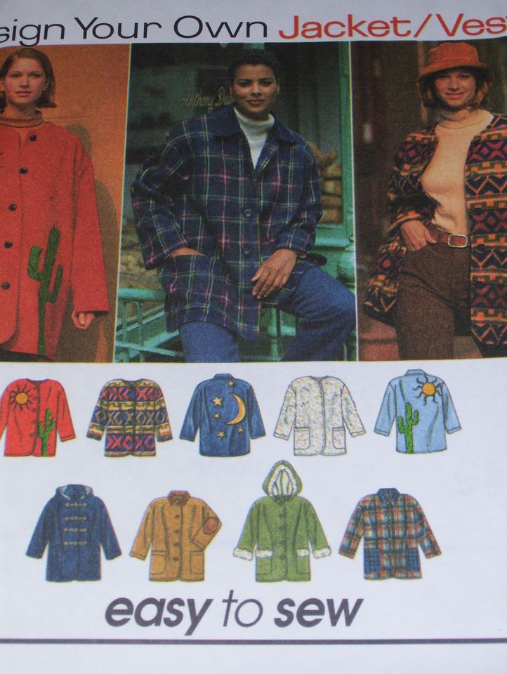   9287   LADIES ~ EASY TO SEW ~ WINTER FLEECE JACKET PATTERN XS XL uc