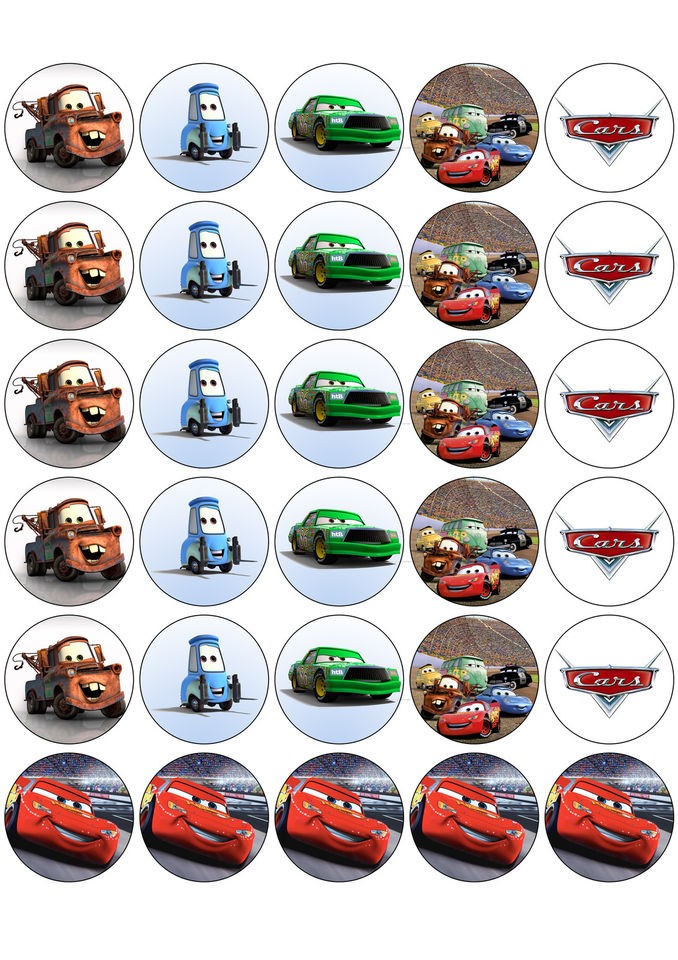 Disney Cars Edible Standing cupcake toppers (rice paper)