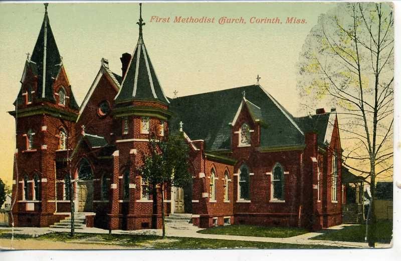 CORINTH MISSISSIPPI FIRST METHODIST CHURCH POSTCARD 16