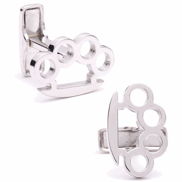 Sterling Brass Knuckles Cufflinks NIB 