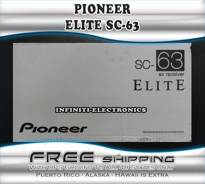 NEW PIONEER ELITE SC 63 7.2 CHANNEL NETWORK READY A/V RECEIVER SC63