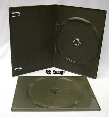   7mm Single Black CD DVD R Movie Video Game Cases Boxes   Budget Grade