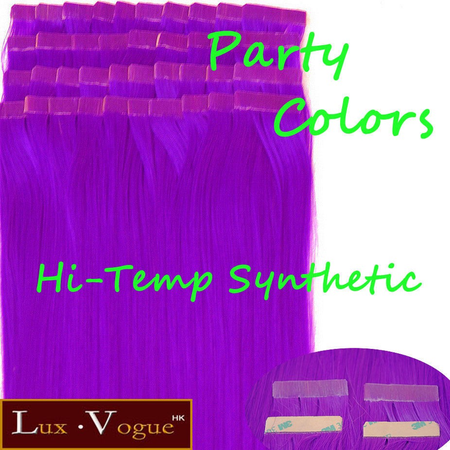   Hi Temp SYN 3M Tape in Hair Extensions #PURPLE PARTY Colors Lux.Vogue