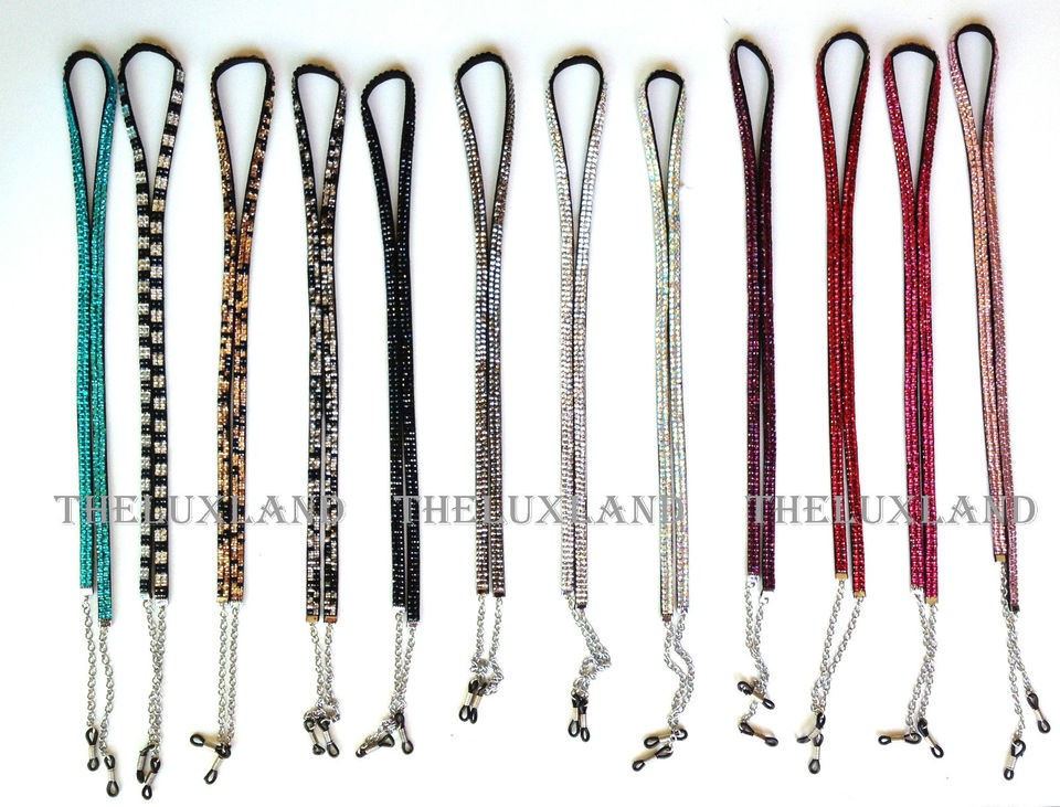   Bling Crystal Custom Lanyard Eyeglasses Chain Holder Necklace