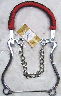   Equine red and black braided nose band cp hackamore horse tack equine
