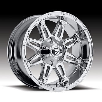 18x12 MHT FUEL HOSTAGE 8x6.5 ET 44 CHROME WHEELS (4) NEW RIMS