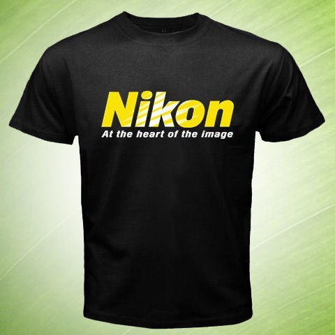 NIKON LOGO AT THE HEART IMAGE BLACK T SHIRT S TO 3XL