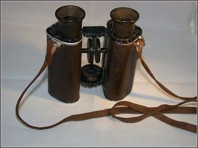   GOERZ TRIEDER BINOCULARS 12X LATE 19TH C A.S.ALOE&CO WITH CASE LEATH