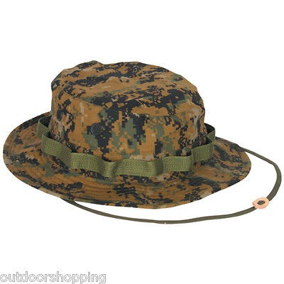   CAMOUFLAGE BUSH BOONIE HAT  Vietnam Era Hot Weather Fishing Hat