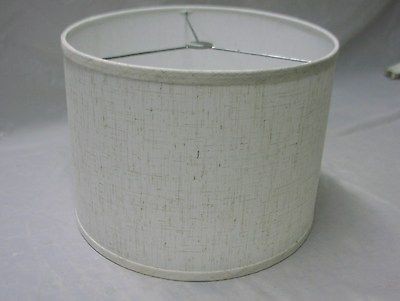 Contemporary Fabric Drum Hanging/Pendant Lamp shade 12 wide Off White 