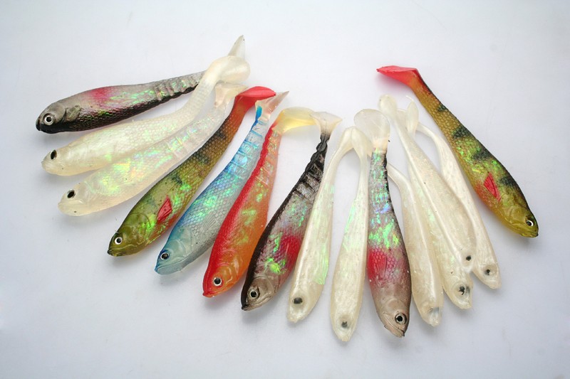 15PCS NIGHT FISHING PLASTIC SOFT LURES WORM BAITS 4.4g 8.8g