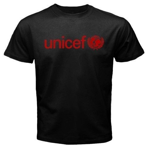 UNICEF Logo Barcelona New Rare Black T Shirt All Size