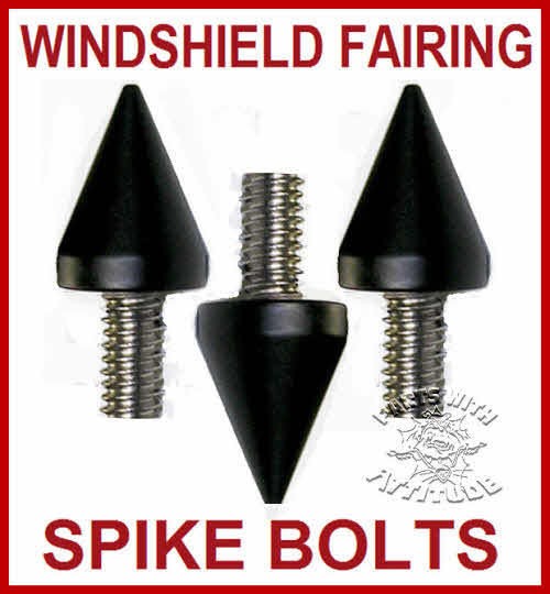 BLACK SHORT SPIKE WINDSHIELD FAIRING BOLT HARLEY STREET GLIDE 