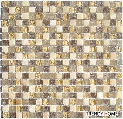 Marble Crackle Glass Mosaic Tile Backsplash Sample ~~~~