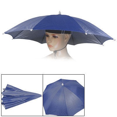 Fishing Hunting Beach Sun Rain Umbrella Hat Navy Blue