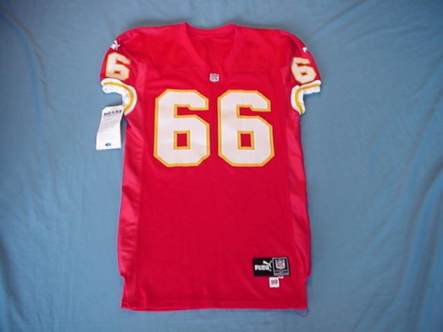 Victor Riley 1999 Kansas City Chiefs game used jersey
