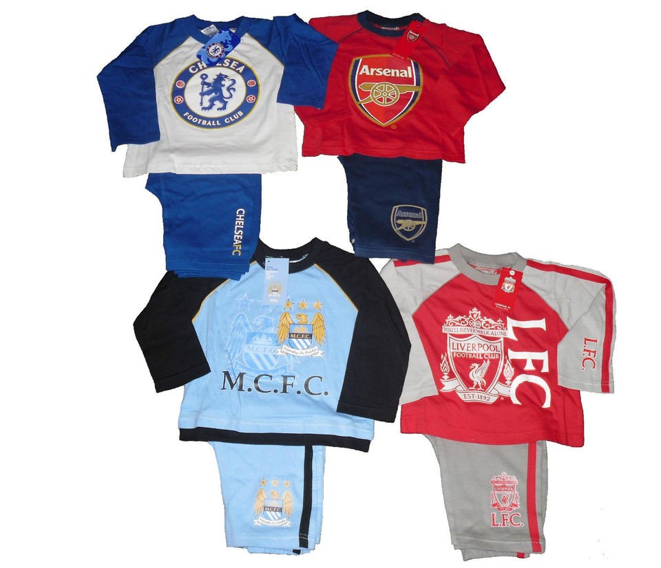 BABY BOYS PYJAMAS FOOTBALL MAN CITY/ARSENAL/L​IVERPOOL/CHELS​EA 12 