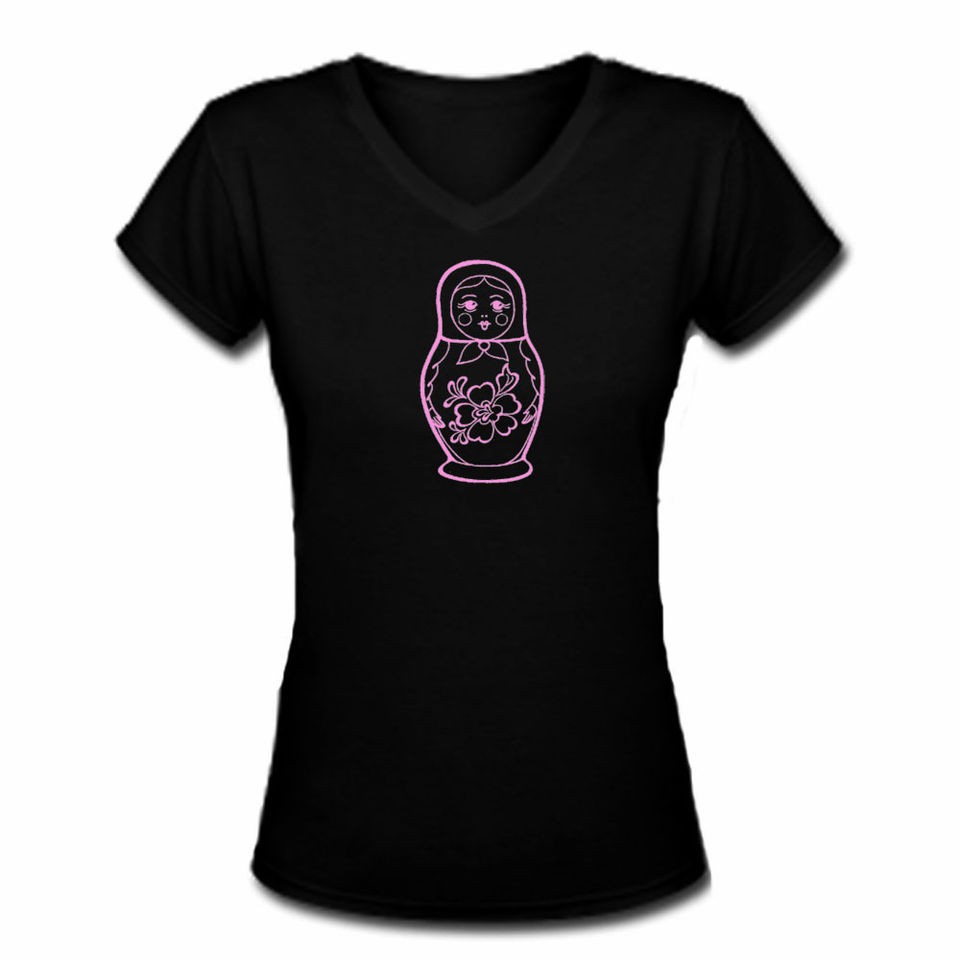 Babushka matryoshka russian doll women slim folk t shirt size 2XL