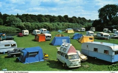 CARAVAN TENTS CAMPING VW CAMPER VAN OLD CARS POSTCARD MINT CONDITION 