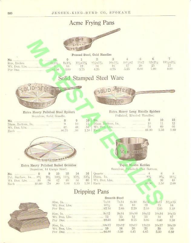 1911 Antique Spider Frying Pan Maslin Kettle AD