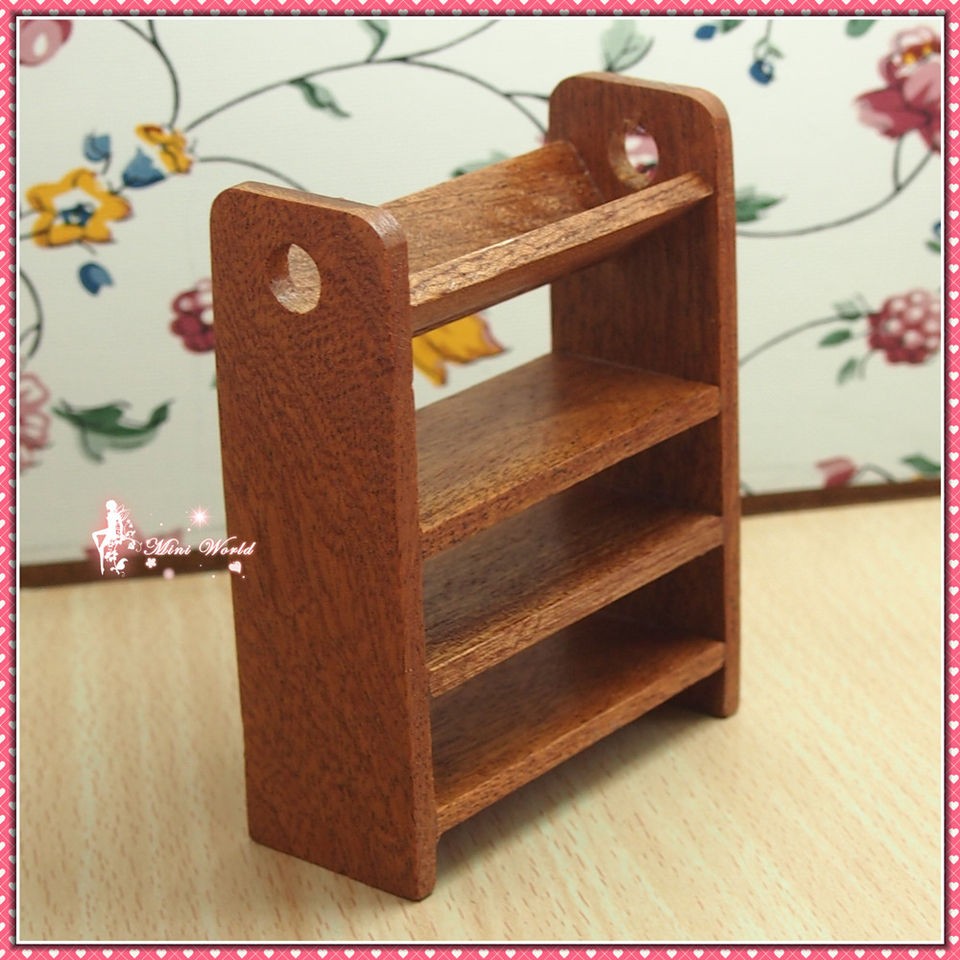   Miniature 112 Furniture Living room Wooden Bookshelf H7.3cm M46