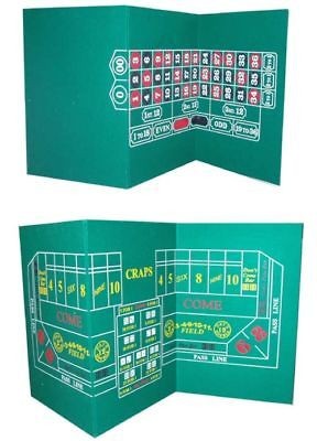 NEW CASINO Tri Fold CRAPS   ROULETTE Game Table Top *