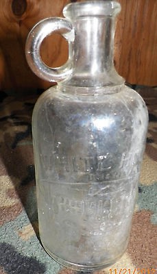 1909 VINTAGE EMBOSSED WHITE HOUSE VINEGAR GLASS BOTTLE PONTIL NICE NO 