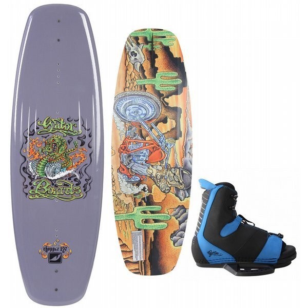 Gator Chopper Youth Wakeboard 127 + OT Bindings Sz 5 8