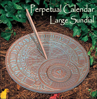   PERPETUAL CALENDAR SUNDIAL LARGE ALUMINUM SHIPS IN 1 DAY COPPER VERDE