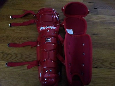 MacGregor B64 Baseball Leg Guards   RED  New Extra knee padding