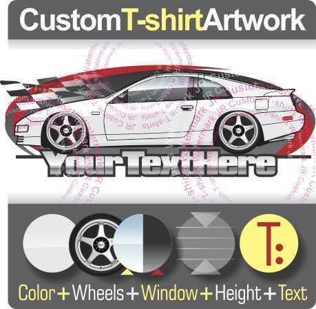 Custom T shirt for 1990 1992 93 95 Fairlady Nissan 300 ZX 300ZX 2+2 