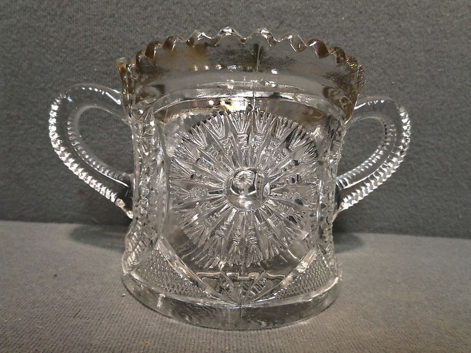 PRESSED GLASS SPOONER SUNFLOWER