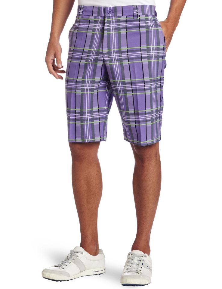 New with tags Sligo Mens Plaid Golf Short, Wisteria, Sizes 30, 34 