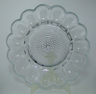   Relish Plate in Crystal Hobnail type  Clear Pattern by Indiana Glass