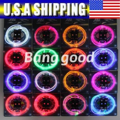    color LED Light Up Shoes Shoelaces Shoestring Flash Glow Stick Strap