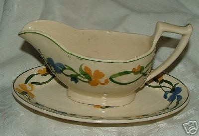 ADAMS Titian Ware MEXICO Gravy Boat w/Liner Plate L@@K