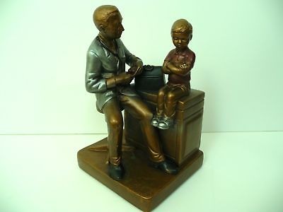 Austin Bronze & Silver Sculpture Doctor & Unhappy Child