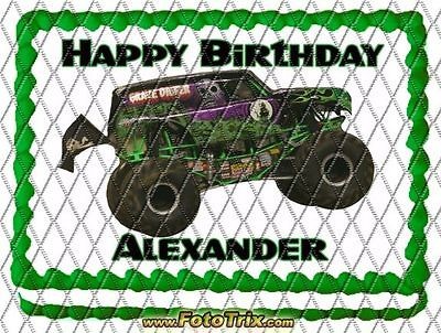   Kosher Birthday 1/4 Sheet Cake Topper Monster Truck Grave Digger CT30S