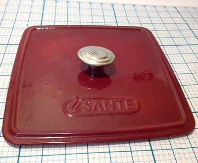 NEW 10 INCH SANTE PANINI GRILL PRESS  RED ENAMEL TOP