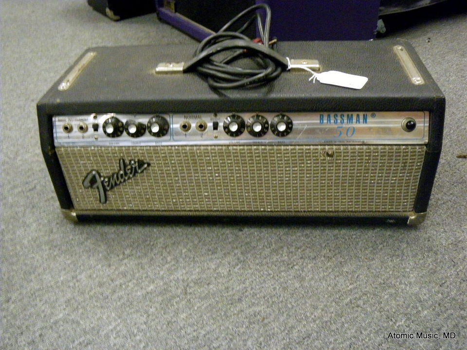 Fender Bassman 50 Guitar Amplifier Amp Head Silver Face