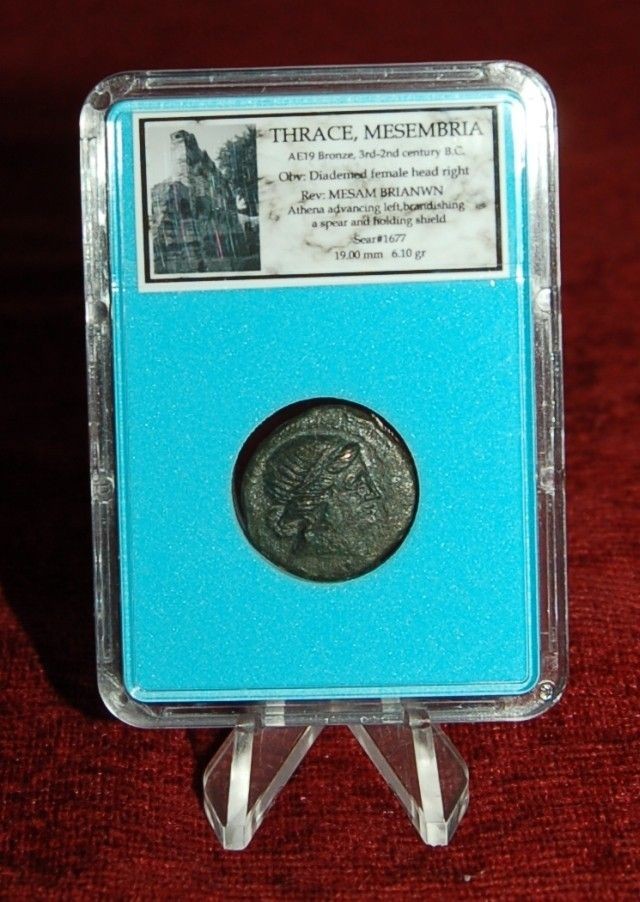 ANCIENT GREEK COIN THRACE MESEMBRIA 3 2 CENT B.C ATHENA