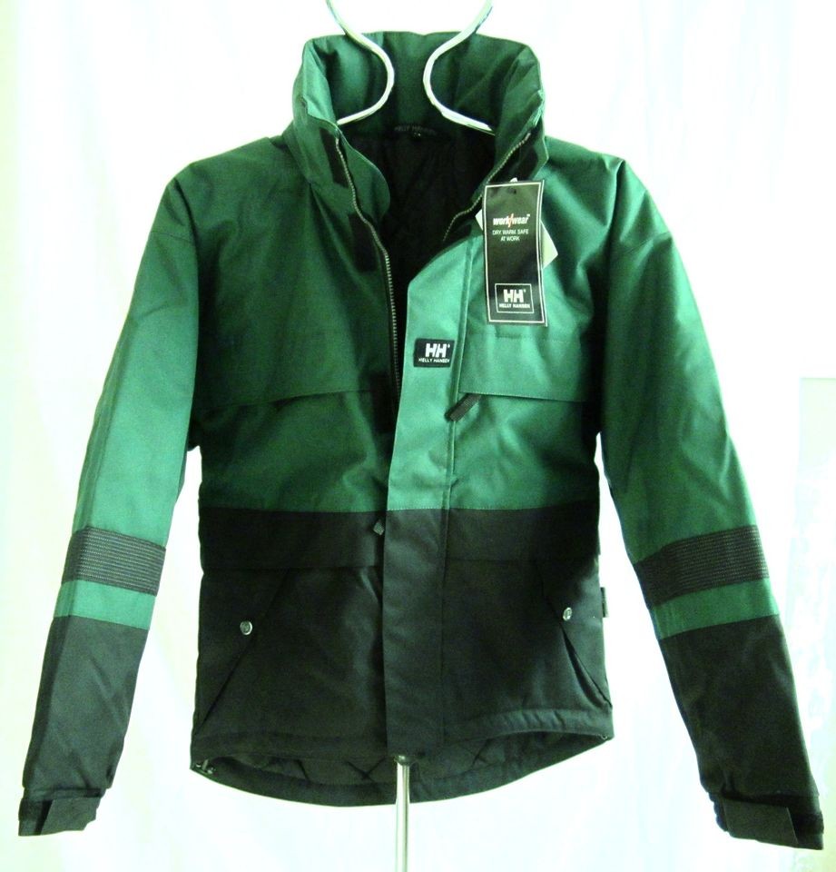   HANSEN RACING GREEN BLACK HIP LENGTH SAFETY WORK JACKET COAT SML XXXL