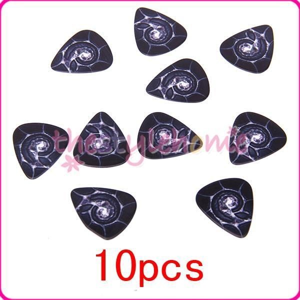   Black Spiral Guitar Picks Plectrums 0.72mm for guitar players flex