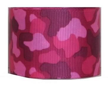 INCH CAMOUFLAGE GROSGRAIN RIBBON 5 YD PINK