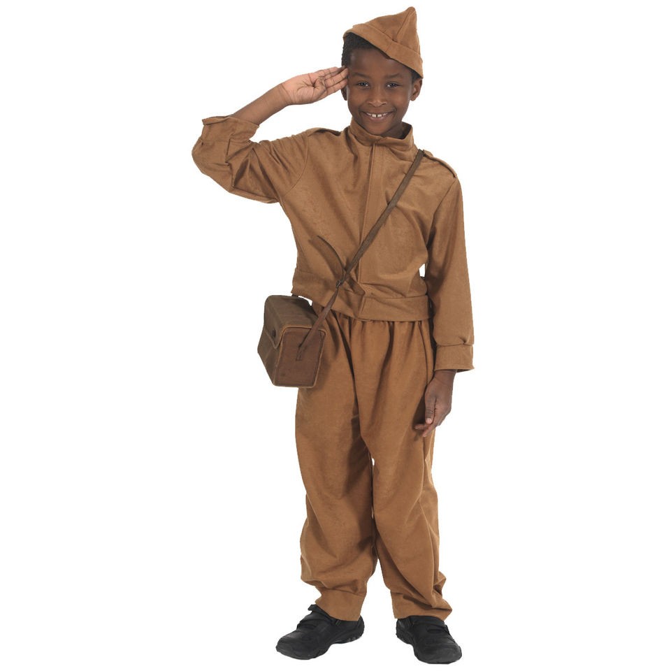 HOME GUARD SOLDIER FOR KIDS CHILD ALL SIZES COSTUME FANCY DRESS ARMY 